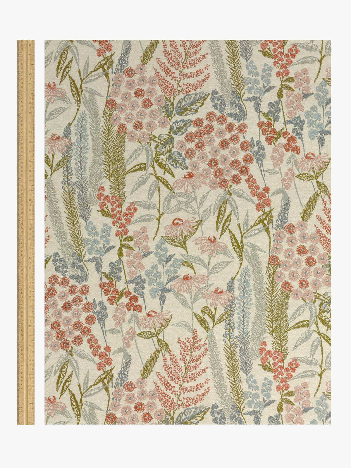 John Lewis Wildflower Weave Lined Pencil Pleat Curtains Multi - W228 x 228cm