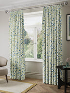 John Lewis x Iversen Floret Blackout Pencil Pleat Curtains 167x228cm Glacier