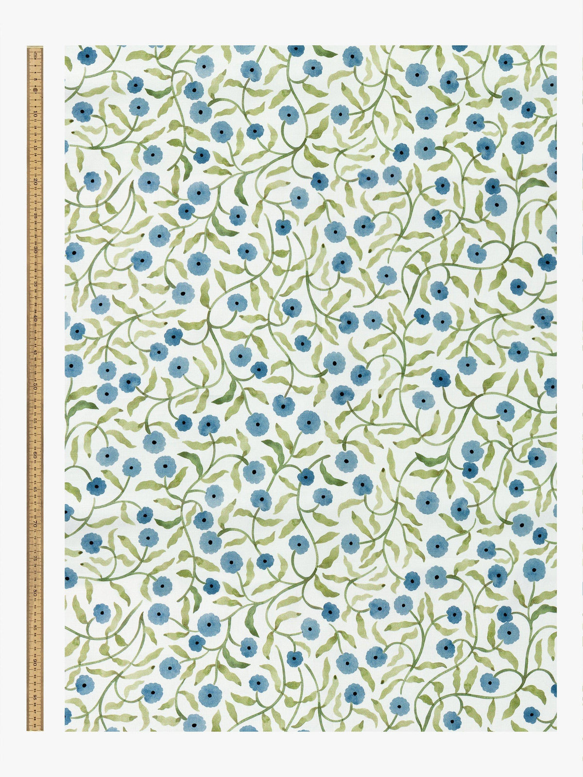 John Lewis x Iversen Floret Blackout Pencil Pleat Curtains 167x228cm Glacier
