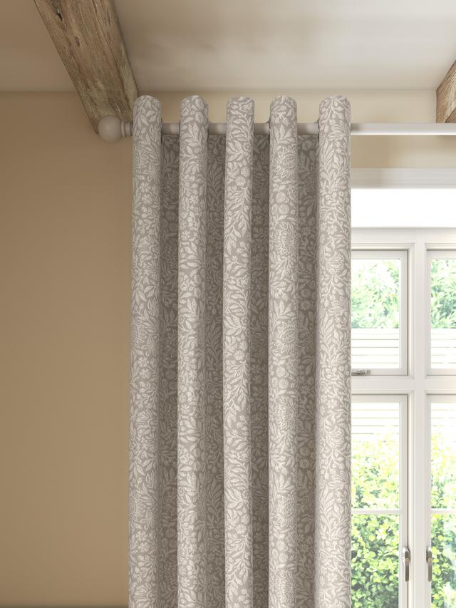 John Lewis Hidcote Weave Pair Lined Eyelet Curtains W167 x D182cm - Putty