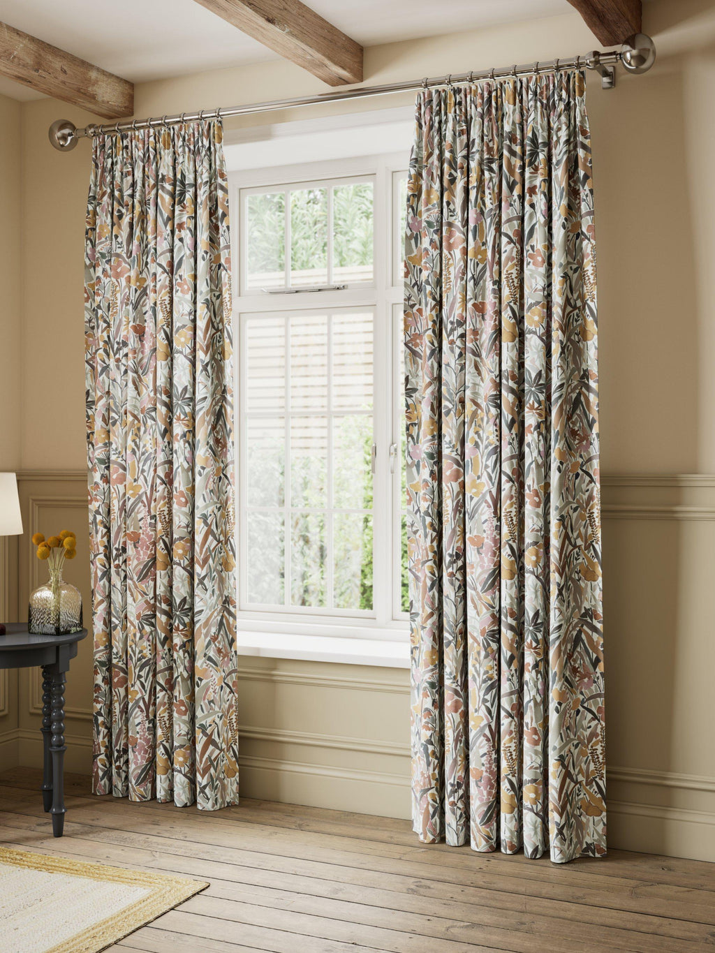 John Lewis Penelope Lined Pencil Pleat Curtains W228 x D274cm - Plaster