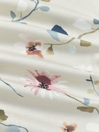 John Lewis Floral Blackout Pencil Pleat Curtains W228 x D182cm - Seafoam