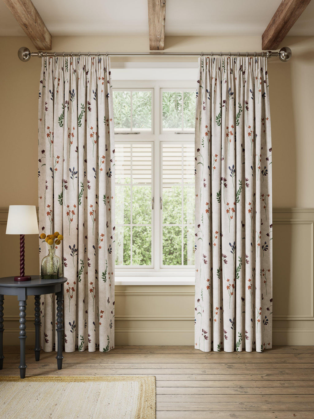 John Lewis Joni Embroidery Lined Pencil Pleat Curtains - Multi 228 x 137 cm