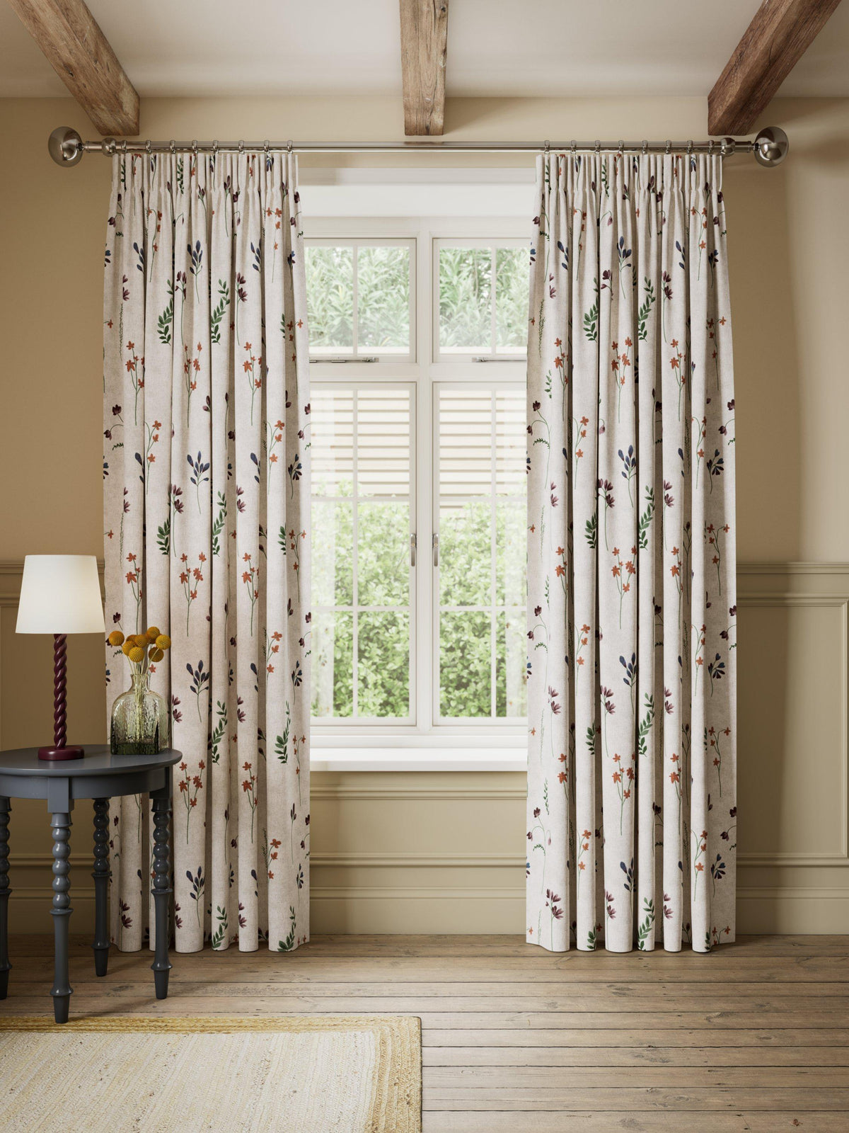 John Lewis Joni Embroidery Lined Pencil Pleat Curtains - Multi 228 x 137 cm
