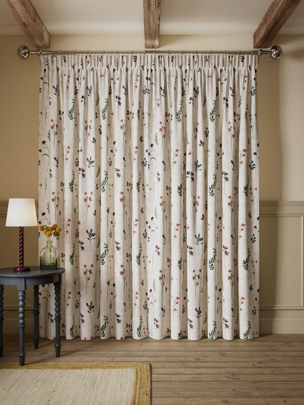 John Lewis Joni Embroidery Lined Pencil Pleat Curtains - Multi 228 x 137 cm