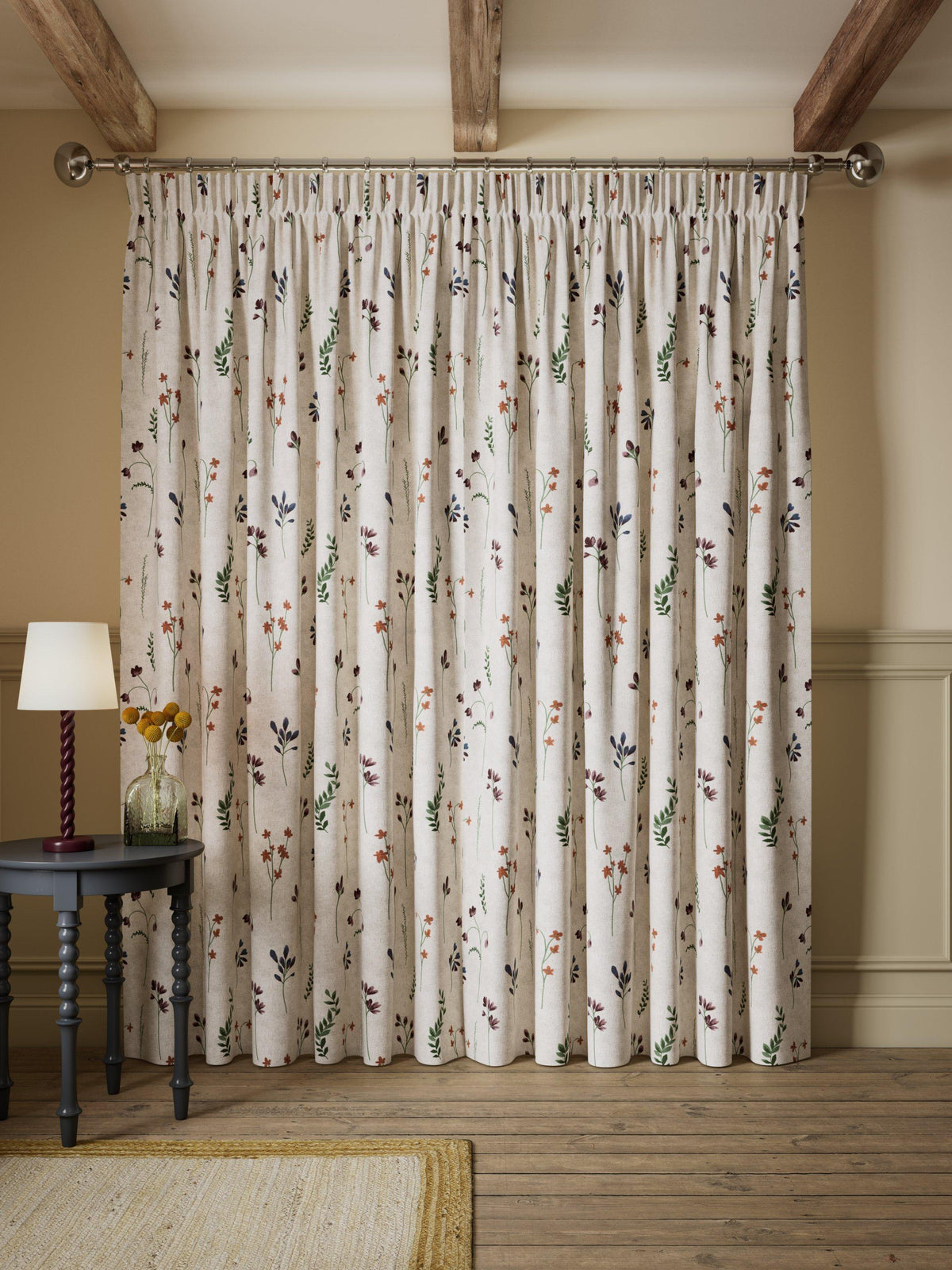 John Lewis Joni Embroidery Lined Pencil Pleat Curtains - Multi 228 x 137 cm