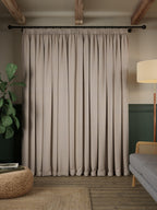 John Lewis Brushed Herringbone Pencil Pleat Curtains Alabaster 167 x 228cm
