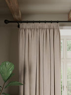 John Lewis Brushed Herringbone Lined Pencil Pleat Curtains Alabaster 228x182