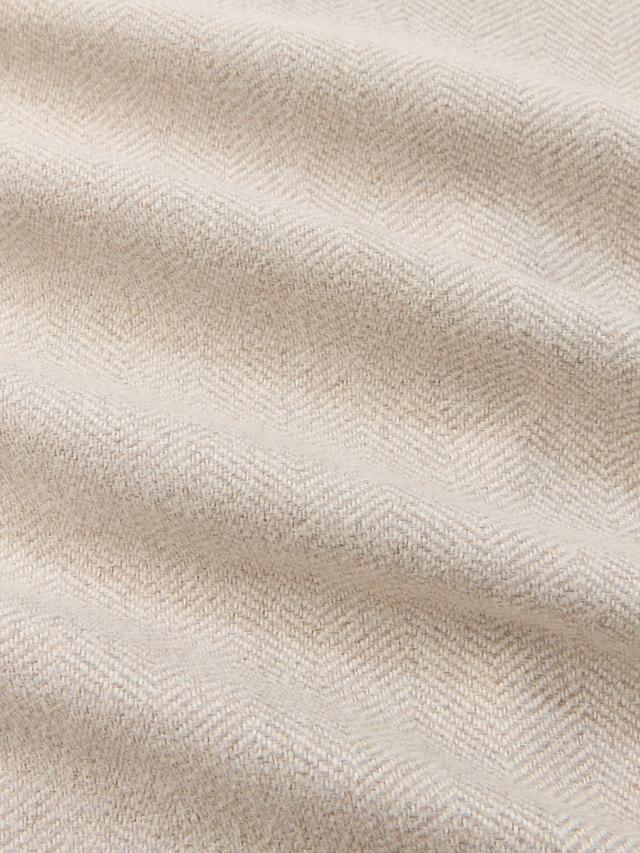 John Lewis Brushed Herringbone Lined Pencil Pleat Curtains Alabaster 228x182