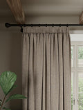 John Lewis Herringbone Pencil Pleat Blackout Curtains 167 x 274cm Pale Mole
