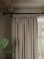 John Lewis Herringbone Pencil Pleat Blackout Curtains 167 x 274cm Pale Mole