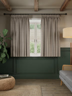 John Lewis Herringbone Pencil Pleat Blackout Curtains 167 x 274cm Pale Mole