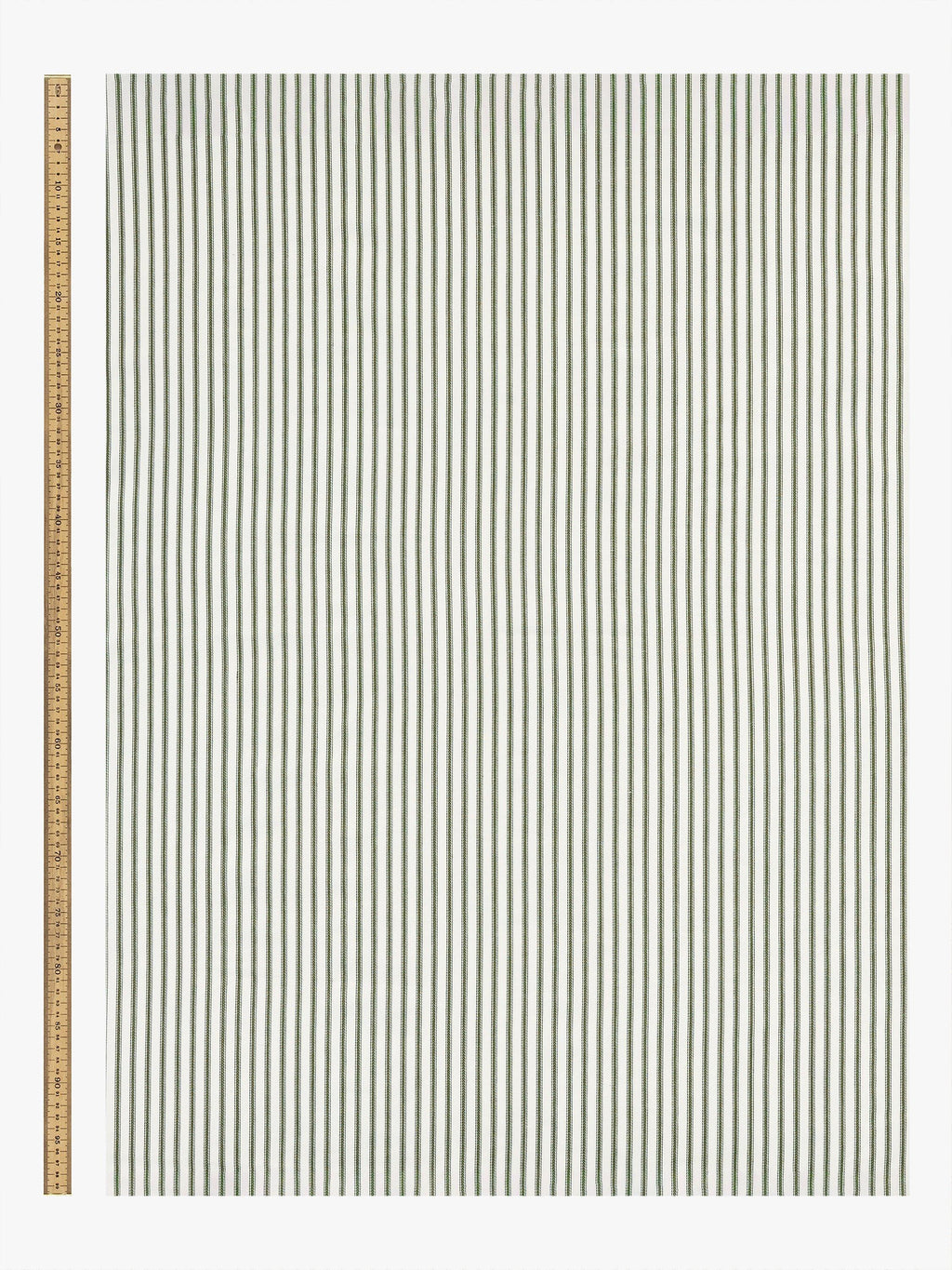 John Lewis Ticking Stripe Lined Pencil Pleat Curtains 228x 182cm - Avocado
