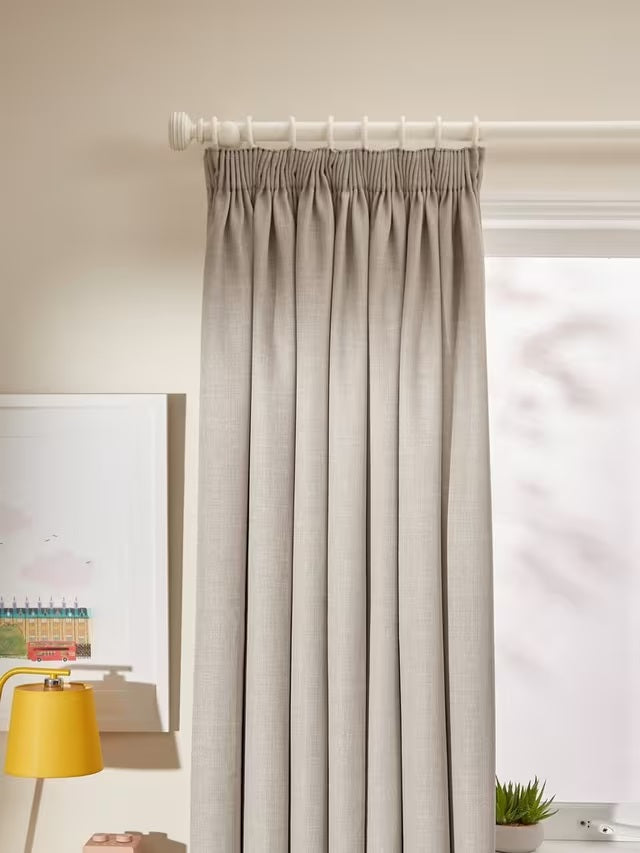 John Lewis Textured Thermal Lined Pencil Pleat Curtains 228x274cm Pale Grey