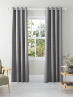 John Lewis Textured Pair Blackout Lined Eyelet Curtains W228 x D182cm Storm