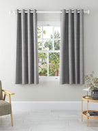 John Lewis Textured Pair Blackout Lined Eyelet Curtains W228 x D182cm Storm