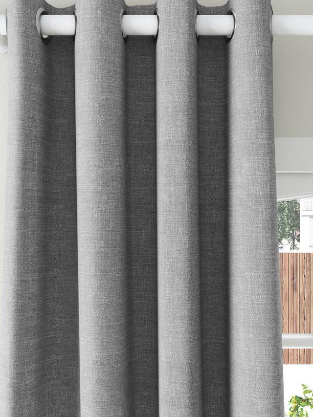John Lewis Textured Pair Blackout Lined Eyelet Curtains W228 x D182cm Storm