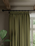 John Lewis Rustic Basketweave Pencil Pleat Curtains W167 x D228cm - Avocado