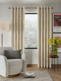 John Lewis Velvet Pair Lined Eyelet Curtains - Cream - W228 x Drop 228cm