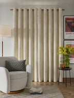 John Lewis Velvet Pair Lined Eyelet Curtains - Cream - W228 x Drop 228cm