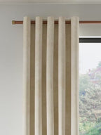 John Lewis Velvet Pair Lined Eyelet Curtains - Cream - W228 x Drop 228cm