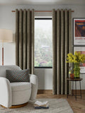 John Lewis Textured Weave Blackout Eyelet Curtains - 167 x 274cm - Pale Mole
