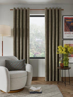 John Lewis Textured Weave Blackout Eyelet Curtains - 167 x 274cm - Pale Mole
