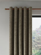 John Lewis Textured Weave Blackout Eyelet Curtains - 167 x 274cm - Pale Mole