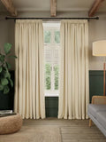 John Lewis Rustic Basketweave Pair Pencil Pleat Curtains 228 x 228cm Cream