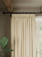 John Lewis Rustic Basketweave Pair Pencil Pleat Curtains 228 x 228cm Cream