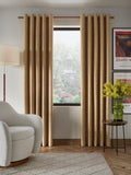 John Lewis Textured Weave Lined Blackout Eyelet Curtains 228 x 182cm Caramel