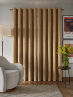 John Lewis Textured Weave Lined Blackout Eyelet Curtains 228 x 182cm Caramel