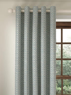 John Lewis Rona Weave Pair Lined Eyelet Curtains W167 x D182cm - Duck Egg