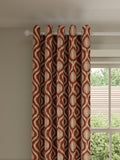 John Lewis Trellis Weave Pair Lined Eyelet Curtains W167 x D182cm - Auburn