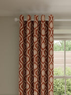 John Lewis Trellis Weave Pair Lined Eyelet Curtains W167 x D182cm - Auburn