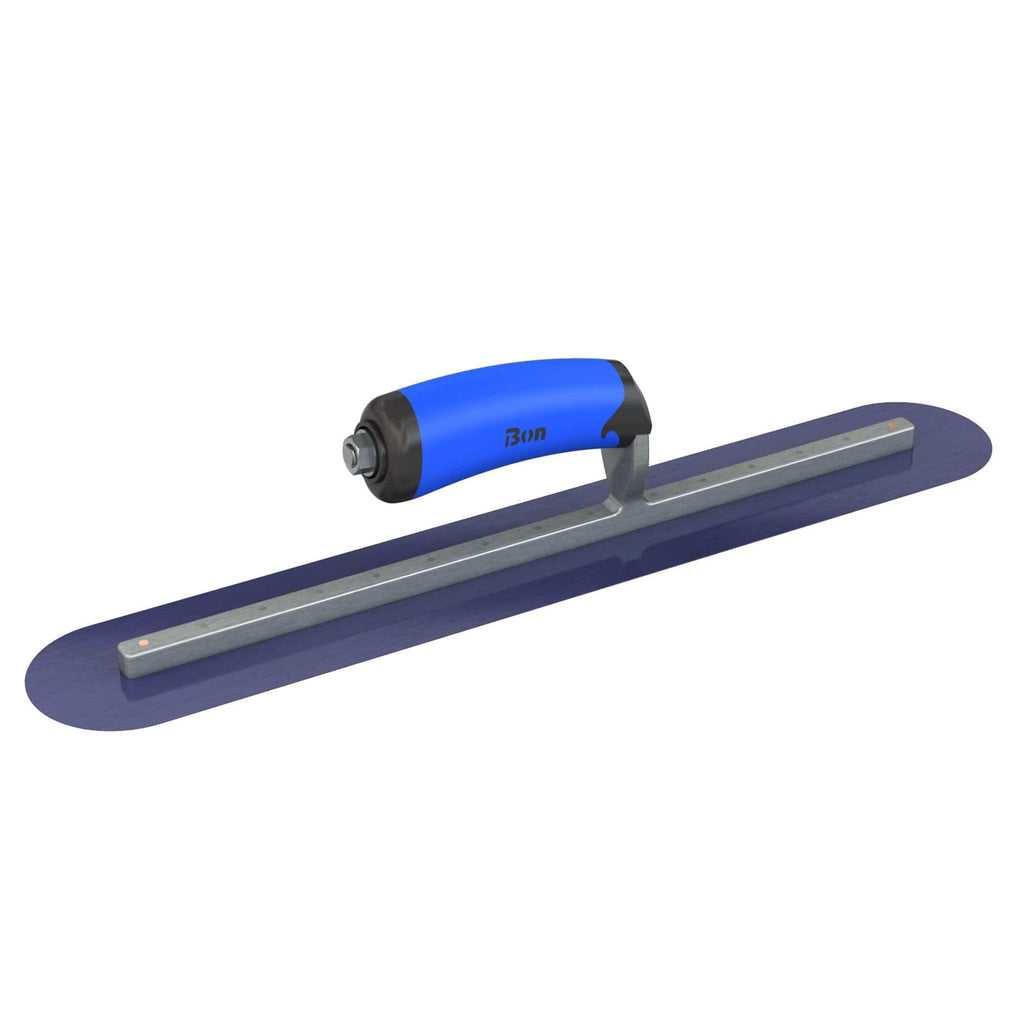 Bon Tool Blue Steel Round End Finish Trowel - Comfort Wave Handle