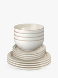 Denby Heritage Atrium Stoneware 12-Piece 4-Plates Dinnerware Set - Natural