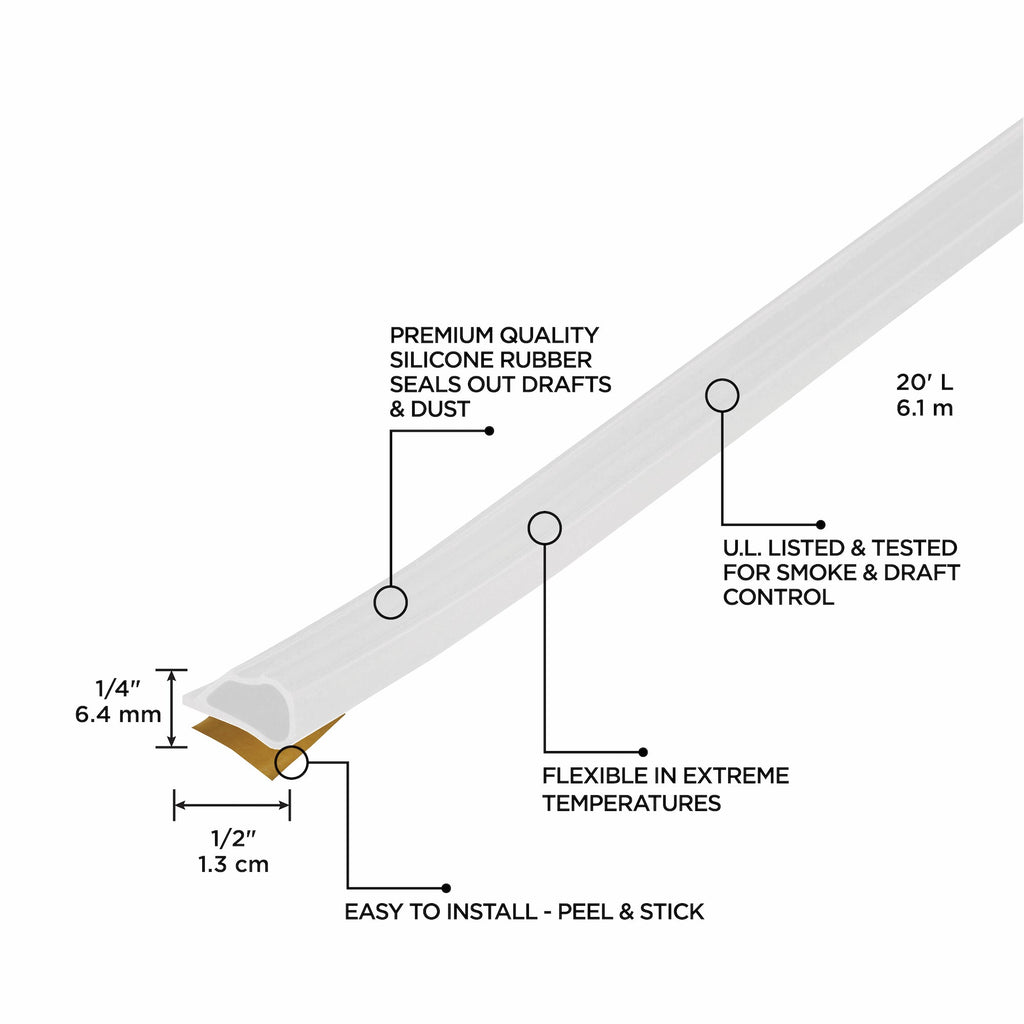 20 ft. Silicone Gasket Seal for Doors and Windows