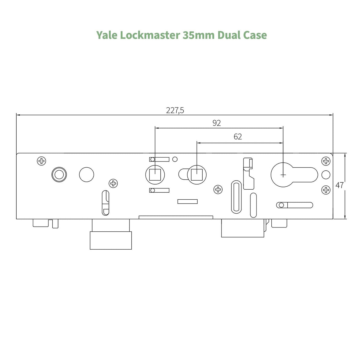 Yale Lockmaster 35mm Gearbox - Dual, Deadbolt