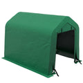 8' x 6' Heavy Duty Storage Shelter with Rollup & Zipper Door, Green
