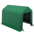 8' x 6' Heavy Duty Storage Shelter with Rollup & Zipper Door, Green