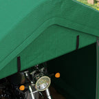 8' x 6' Heavy Duty Storage Shelter with Rollup & Zipper Door, Green