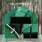 8' x 6' Heavy Duty Storage Shelter with Rollup & Zipper Door, Green