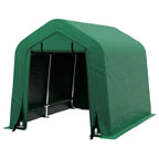 8' x 6' Heavy Duty Storage Shelter with Rollup & Zipper Door, Green