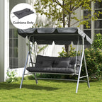 59" Tufted Bench Cushions, Seat Pad, Back Pillows, Outdoor Furniture, Charcoal