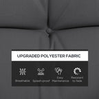 59" Tufted Bench Cushions, Seat Pad, Back Pillows, Outdoor Furniture, Charcoal