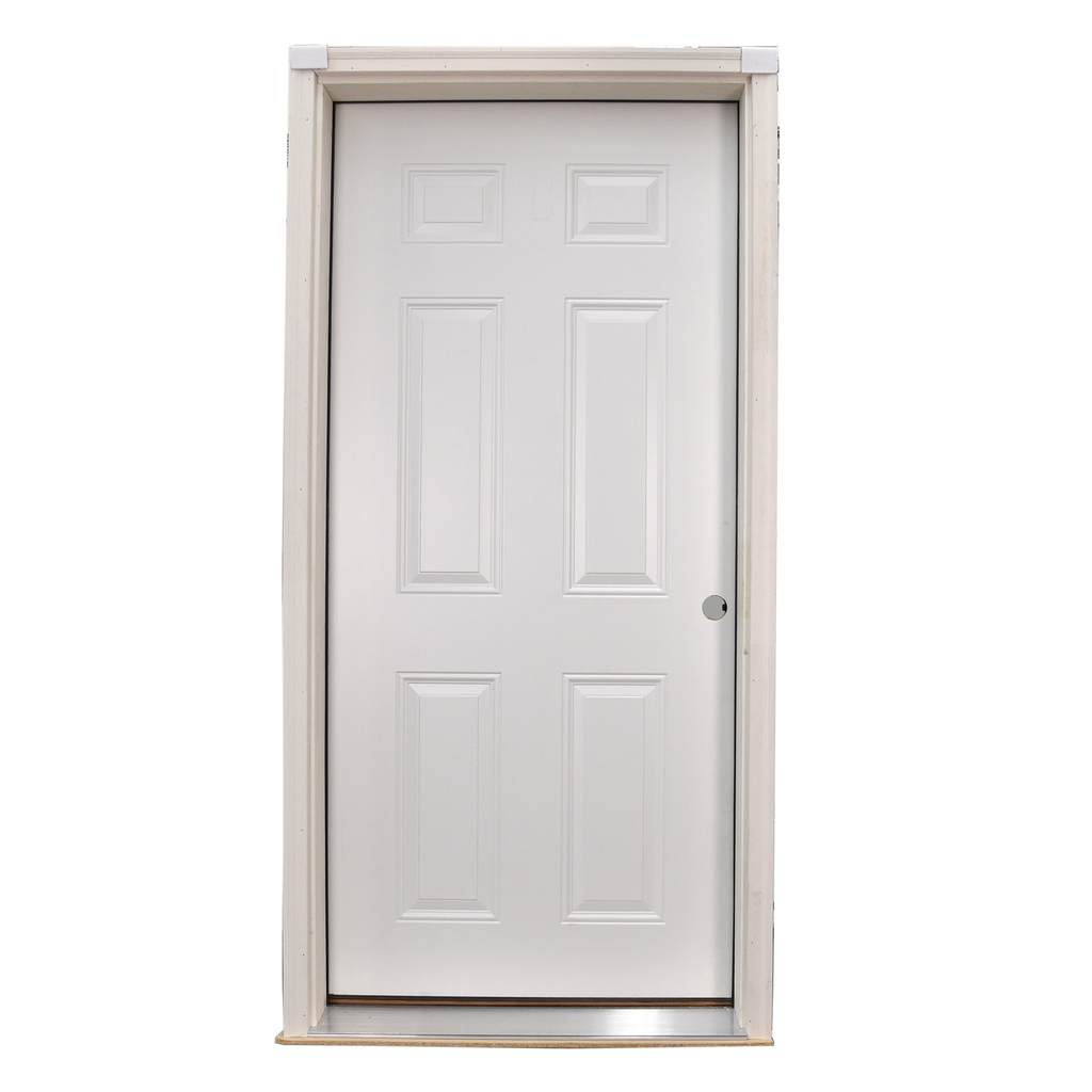 6 Panel Belleville Smooth Fiberglass Prehung Doors with Casing