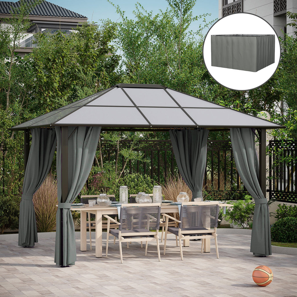 10' x 12' Gazebo Sidewall Set with Hooks & C-Rings, Gray