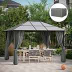 10' x 12' Universal Gazebo Sidewall Set (4 Panels) with Hooks, Dark Grey