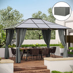 10' x 12' Universal Gazebo Sidewall Set (4 Panels) with Hooks, Dark Grey